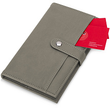 Блокнот-кошелек с сменным блоком А6 Wall Street, 64 листа, темно-серый