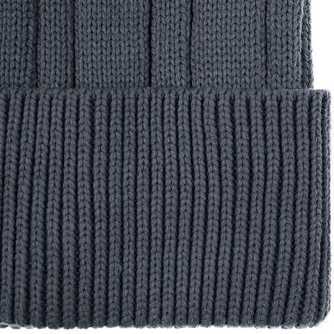Шапка Knit Beat, серая (графит) - рис 4.