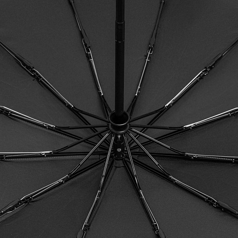 Зонт складной Fiber Magic Major, черный - рис 6.