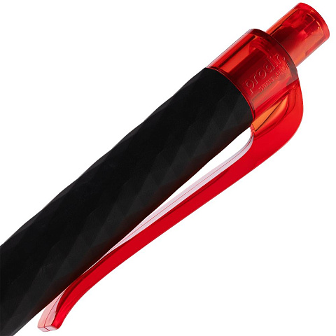 Ручка шариковая Prodir QS01 PRT-P Soft Touch, черная с красным - рис 7.