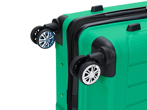 Чемодан TORBER В Отпуск, ярко-бирюзовый, полипропилен, 65,5 х 43,5 х 26 см, 62 л - рис 8.