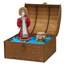 Подарочный набор: кукла фарфоровая, крем-мед, красный