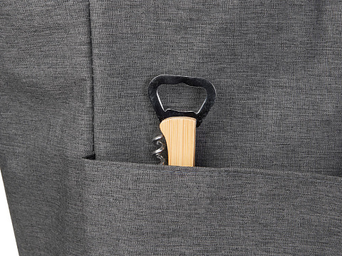 Сумка-холодильник Fabrizio со штопором, серый/черный - рис 5.