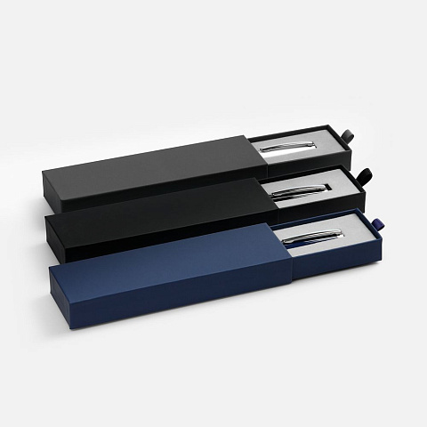 Ручка шариковая Letra Chrome в футляре, черная - рис 5.