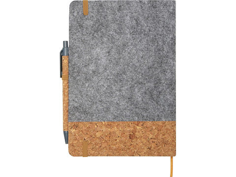 Veronica блокнот формата A5 в твердой обложке - Серый / Натуральный - рис 3.