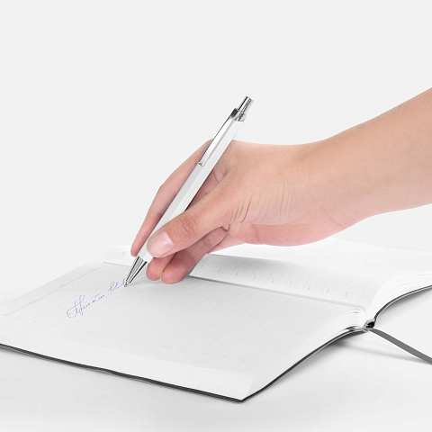 Ручка шариковая Alumno, белая - рис 5.