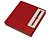 Набор блокнот в гибкой обложке А5 и металлическая шариковая ручка Nabokov, красный - миниатюра - рис 2.