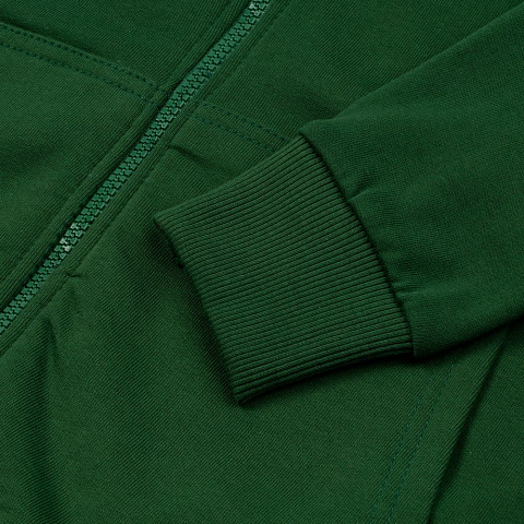 Толстовка с капюшоном на молнии Unit Siverga Heavy, темно-зеленая - рис 5.