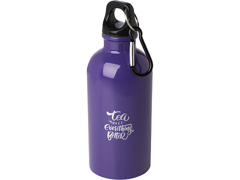 Одностенная бутылка для воды с карабином Oregon, изготовленная из нержавеющей стали, сертифицированной по стандарту RCS, объемом 400 мл - Пурпурный - рис 4.