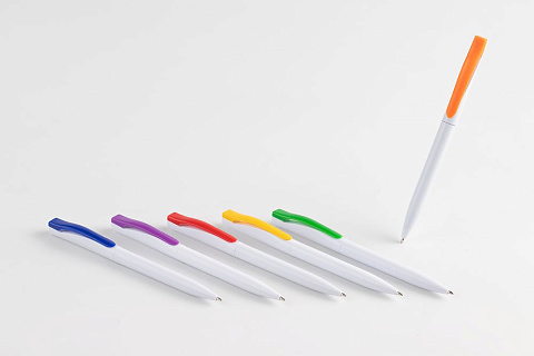 Ручка шариковая Pin, белая с фиолетовым - рис 5.