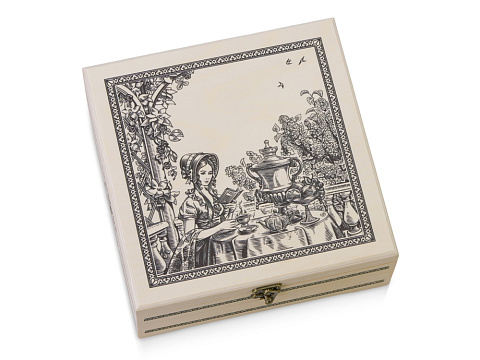 Подарочный набор с чаем Чайный букет в деревянной шкатулке, натуральный - рис 2.