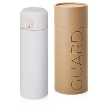 Вакуумная термокружка Waterline c кнопкой Guard, 400 мл, тубус, белый (Р)