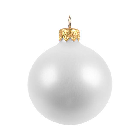 Елочный шар Gala Matt в коробке, 6 см, белый - рис 3.