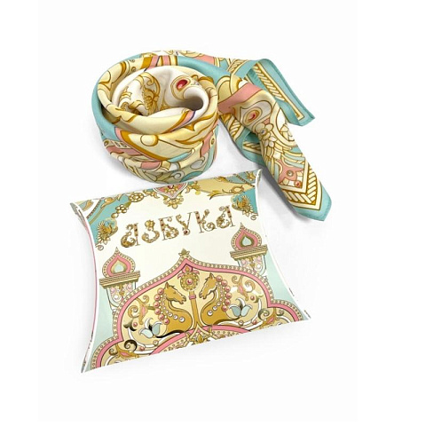 Подарочный шелковый платок "Азбука" - рис 2.