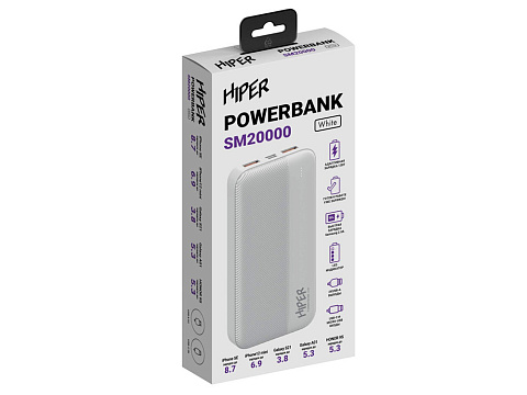 Портативный внешний аккумулятор SM20000 White (Р) - рис 4.