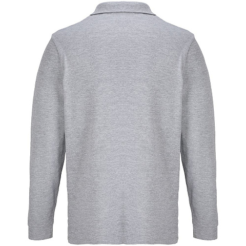 Рубашка поло унисекс с длинным рукавом Pacific LSL, серый меланж - рис 3.