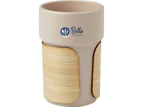 Fika стакан 340 мл с бамбуковым чехлом - бежевый овсяный - рис 4.