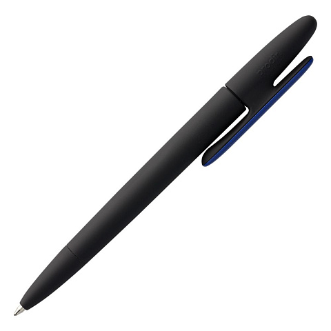 Ручка шариковая Prodir DS5 TRR-P Soft Touch, черная с синим - рис 4.