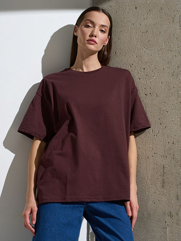 Футболка Oversize Premium, коричневая (шоколад) - рис 5.