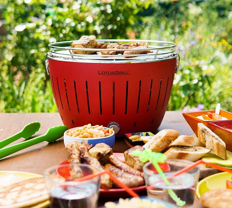 Угольный гриль Lotus Grill Classic, красный - рис 5.