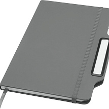 Nexus блокнот формата А5 в твердой обложке с ручкой и карандашом - Серый