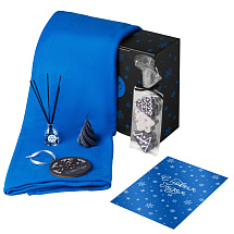 Подарочный набор с пледом, свечой и диффузором, синий