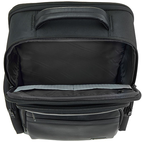 Рюкзак для ноутбука Santiago с кожаной отделкой, черный - рис 6.