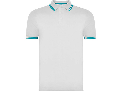 Рубашка поло Montreal мужская, белый/бирюзовый