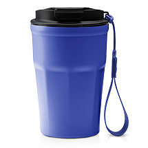 Термокружка KEURY из нержавеющей стали с двойными стенками и ручкой с керамической слоем, синий