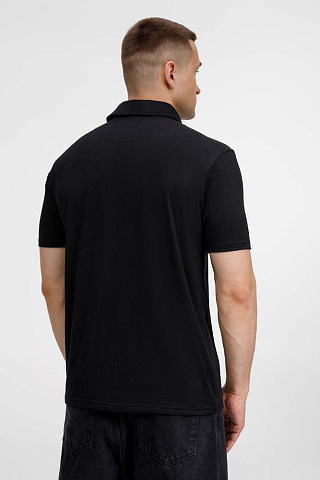 Рубашка поло унисекс Senti, черная - рис 7.