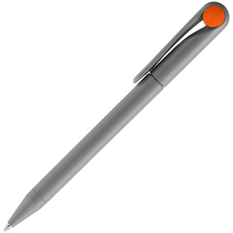 Ручка шариковая Prodir DS1 TMM Dot, серая с оранжевым - рис 3.