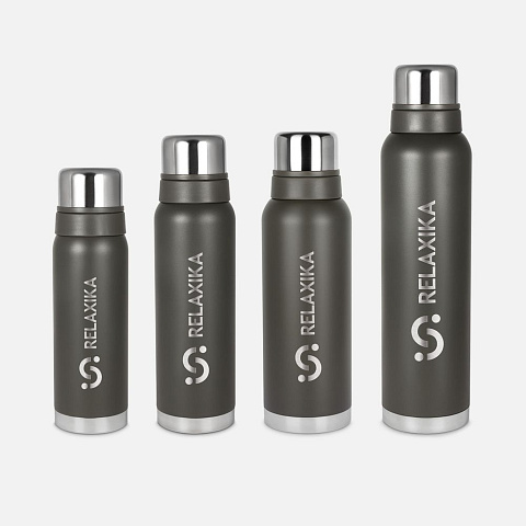 Термос Relaxika 1000 со стикерпаком, хаки - рис 11.