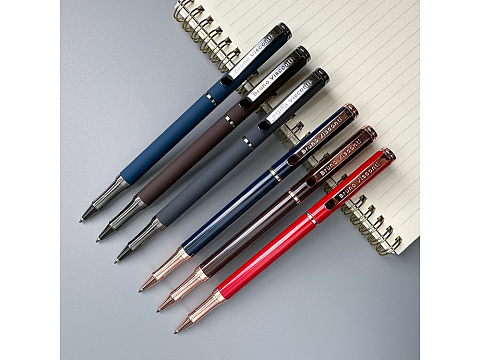 Ручка металлическая шариковая Venezia Pragmatico софт-тач, синий - рис 6.