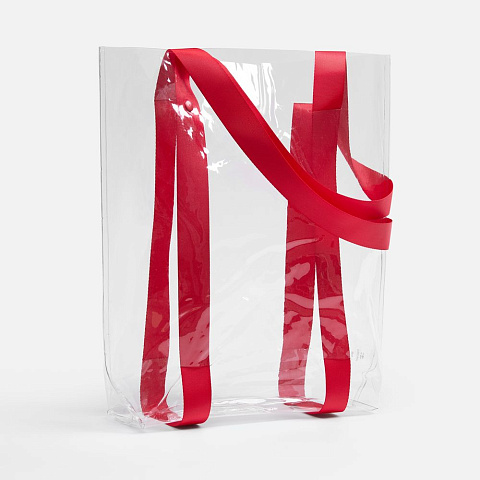 Шопер Clear Fest, ver.2, прозрачный с красными ручками - рис 2.