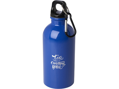 Одностенная бутылка для воды с карабином Oregon, изготовленная из нержавеющей стали, сертифицированной по стандарту RCS, объемом 400 мл - Ярко-синий - рис 4.