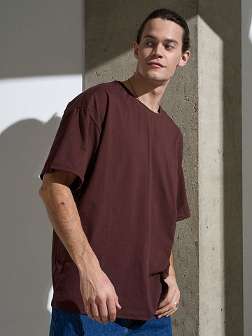 Футболка Oversize Premium, коричневая (шоколад)
