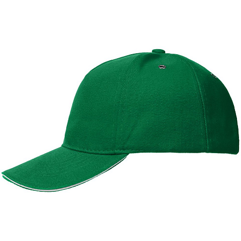 Бейсболка Classic, ярко-зеленая с белым кантом - рис 3.