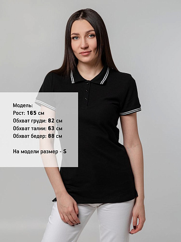 Рубашка поло женская Virma Stripes Lady, черная - рис 6.