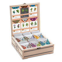 Подарочный набор с пакетированным чаем в деревянной шкатулке без лого