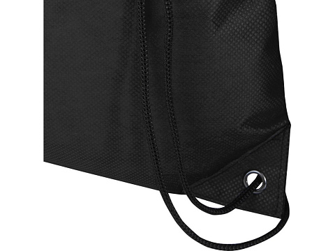 Рюкзак-мешок  на шнурке Evergreen из переработанного нетканого материала, сплошной черный - рис 4.