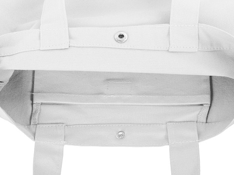 Сумка Helfer из хлопка на кнопке с регулирующейся лямкой, белый - рис 6.