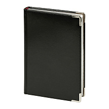 Ежедневник недатированный А5 Sidney Nebraska, черный (серебряный обрез, серебряные уголки)