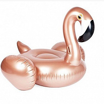 Надувной матрас золотистый фламинго