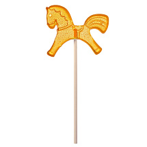 Леденец Лошадка, желтый со вкусом апельсина, 21 гр.