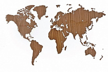 Деревянная карта мира из ореха