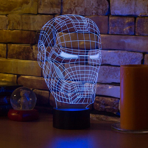 3D лампа Шлем железного человека - рис 2.