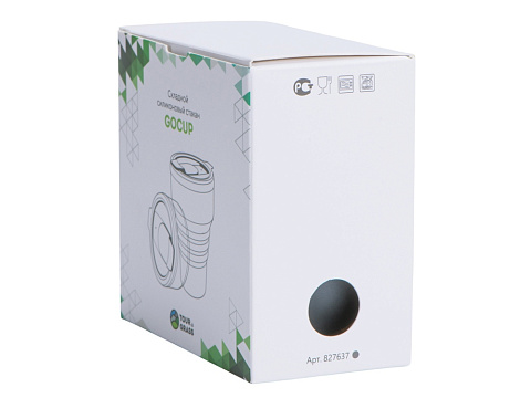 Силиконовый складной стакан GoCup, темно-серый - рис 8.