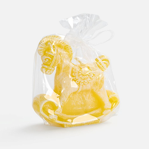 Свеча фигурная «Лошадка-качалка», желтая - рис 3.