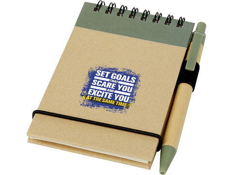 Блокнот А7 Zuse с ручкой шариковой, зеленый яркий - рис 3.