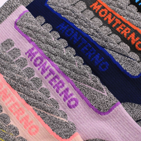 Термоноски женские высокие Monterno Sport, фиолетовые с серым - рис 5.